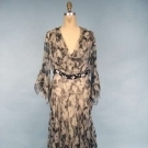 BEADED PRINTED CHIFFON SUMMER DRESS, 1930s