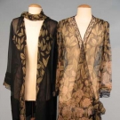 PRINTED CHIFFON COAT &amp; DRESS SET, c. 1930