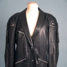 CLAUDE MONTANA BLACK LEATHER JACKET, 1980s