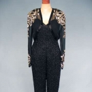 OLEG CASSINI BEADED JUMPSUIT, 1980s