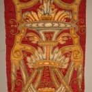 APPLIQUED &amp; EMBROIDERED SILK PANEL, 19TH C