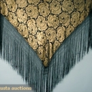BLACK &amp; GOLD LAME SHAWL, 1920-1930s