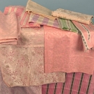 14 SILK FABRIC SAMPLES, 1880s
