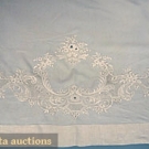 ELABORATELY EMBROIDERED LINEN SHEET, c. 1900