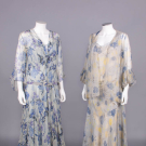TWO PRINTED SILK CHIFFON AFTERNOON DRESSES, c. 1931