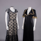 BIBA BLACK LACE DRESS &amp; SATIN OVERDRESS, LONDON, 1970s