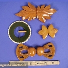 3  BAKELITE CLASPS &amp; 1 BUCKLE, 1930-1940s