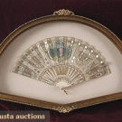 FRENCH HAND PAINTED FAN, 1890-1900