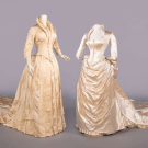 TWO SILK WEDDING GOWNS, NEW YORK, 1884-1885