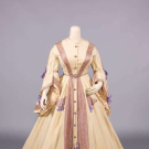 WOOL FLANNEL &amp; QUILTED SILK WRAPPER, LATE 1860s