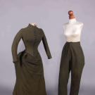 WOOL BROADCLOTH RIDING HABIT WITH TROUSERS, 1880