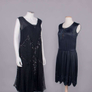 TWO SILK GEORGETTE OR SATIN BEADED EVENING DRESSES, MID 1920s