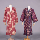 TWO SILK IKAT ROBES, UZBEKISTAN, LATE 19TH-EARLY 20TH C