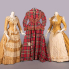 THREE SILK DAY OR EVENING GOWNS, 1855 &amp; 1885-1888