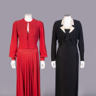 SILK CREPE EVENING GOWNS WITH MATCHING JACKETS, 1930s