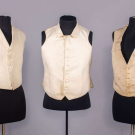 THREE COTTON OR SILK WAISTCOATS, 1857-1880s
