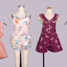 FOUR GIRLS ROMPERS, BATHING OR PLAYSUITS, 1940-1950s
