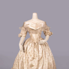 DAMASK EVENING GOWN &amp; BERTHA, c. 1840