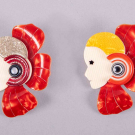 SEVEN LEA STEIN LADY BROOCHES, PARIS