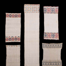 FIVE COTTON EMBROIDERED OR WOVEN TOWELS, TURKEY, EARLY 20TH C