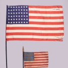 TWO COTTON OR SILK 48 STAR PARADE FLAGS, USA, 1912-1959