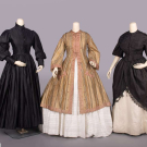 ONE WRAPPER &amp; TWO DAY DRESSES, 1850-1860 &amp; c. 1900
