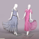 TWO SILK CREPE EVENING GOWNS, 1930-1935