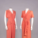  TWO CREPE EVENING OR DAY DRESSES, EARLY 1940s