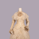 COTTON BUSTLE DRESS, c. 1883