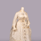 PRINTED PINA FIBER POLONAISE LINGERIE GOWN, c. 1870