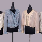 FIVE COTTON OR SILK LADIES BLOUSES, USA, 1840-1910s