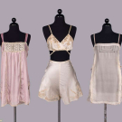 KESTOS STYLE TWO PIECE SET, ROBE DE STYLE  SLIP &amp; SILK CREPE CHEMISE, 1920s