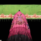 TWO EMBROIDERED OR PRINTED SILK SHAWLS, EARLY 20TH C
