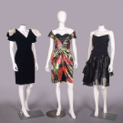  THREE SILK OR LAME PARTY DRESSES, USA, 1980s &amp; 2000s