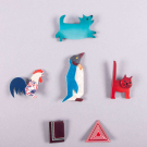 PAVONNE &amp; LEA STEIN BROOCHES, PARIS