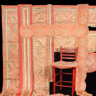 MASSIVE SET EMBROIDERED SILK FAILLE TEXTILES, ITALY, 1828-1835