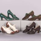 COLLECTION OF ART DECO DAY SHOES, NEW YORK &amp; PHIL., 1930S - 1940S