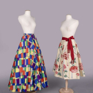 TWO NOVELTY PRINT OR EMBROIDERED SKIRTS, ITALY, 1940S &amp; 1960S