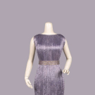 FORTUNY DELPHOS GOWN WITH ORIGINAL GOLD STENCILED BELT, c. 1930