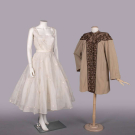 ORGANDY PARTY DRESS &amp; EMBROIDERED COAT, NEW YORK, 1940-1950s