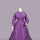 SILK TAFFETA DAY DRESS, c. 1868