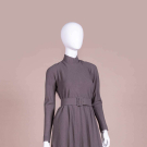 PAULINE TRIGERE TAUPE DAY DRESS, 1970s