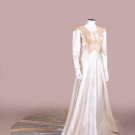SATIN TRAINED WEDDING GOWN, 1940s
