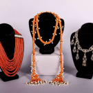 THREE NATURAL CORAL OR STERLING SILVER NECKLACES, MID 20TH