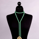 BILL SMITH FOR RICHELIEU FAUX JADE SAUTOIR BODY JEWELRY, USA C. 1970