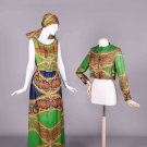BILL BLASS 4-PC PRINTED SILK ORGANZA ENSEMBLE, USA, C. 1970