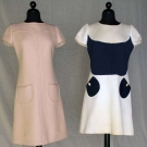 TWO COURREGES DAY DRESSES, MID 1960s