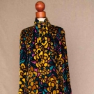 DIOR VELVET PRINT DRESS, PARIS, LATE 1970s