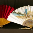 TWO PAINTED SILK FANS, 1890-1910