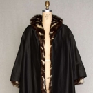 CHRISTIAN DIOR SILK &amp; FUR COAT, 1955